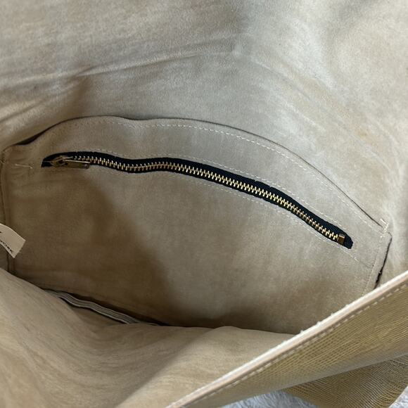 Vintage 80s Mr. M of New York Faux snakeskin yellow envelope shoulder bag purse - Picture 8 of 10